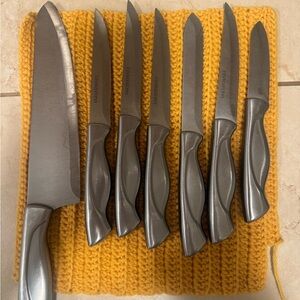 Farberware Silver-Tone 6-Piece Knife Set with Chef Knife